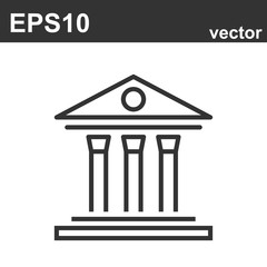 Courtroom icon. Law and judgement line icon. Vector object