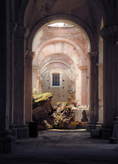 A view of the ruins of the Antigua Guatemala Cathedral after the earthquake