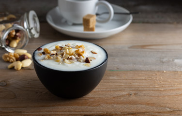 organic yoghurt with a mix of nuts