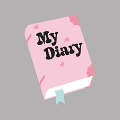 My dear diary cartoon vector illustration isolated