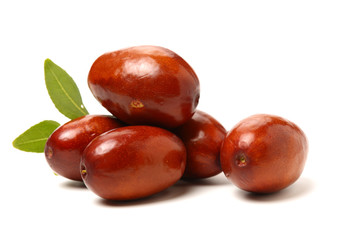 jujube or chinese date on white background