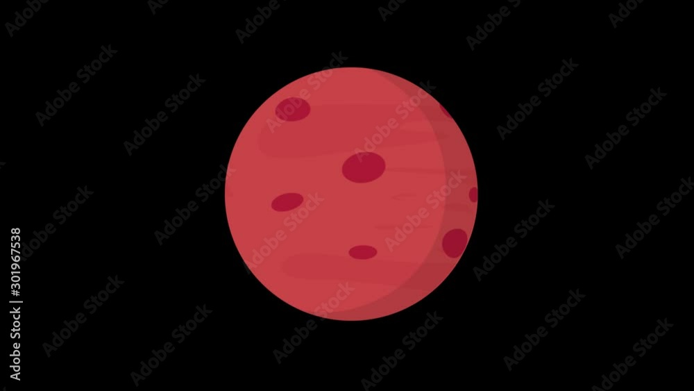 Poster Mars Rotating - Flat Animation 4k video 