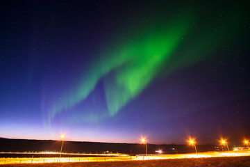 Naklejka na ściany i meble Aurora borealis in Iceland