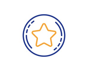 Bonus points. Loyalty star line icon. Discount program symbol. Colorful outline concept. Blue and orange thin line loyalty star icon. Vector