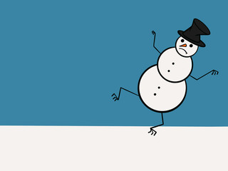 snowman with banner