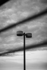 black and white lamp on the street