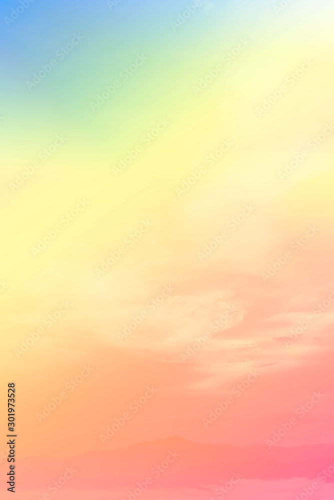 Wall mural soft cloud sky subtle background pastel gradient color for sky cloud nature abstract background .