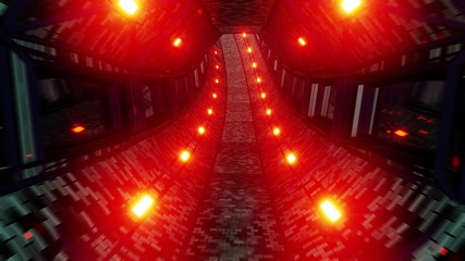 fantasy dungeon tunnel corridor with bricks texture and glass windows 3d illustration wallpaper background