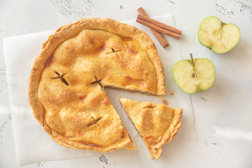 Apple pie on the parchment