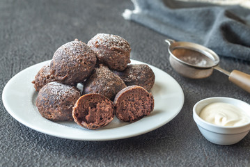 Chocolate pancake puppies