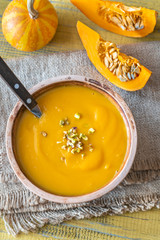 Bowl of pumpkin soup