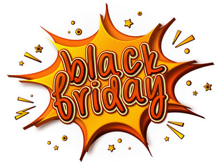 Black friday poster. Cartoonish comics