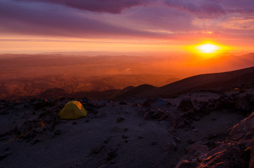 Sunset from a volcano
