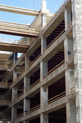 Construction site cement high rise Berlin building interior 