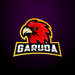 Eagle esport gaming logo design. Eagle head logo emblem design badge mascot vector © aswin