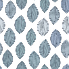 Blue leaves on a white background.