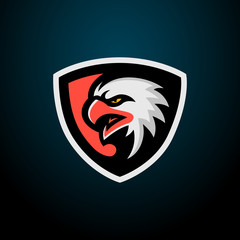 Eagle esport gaming logo design. Eagle head logo emblem design badge mascot vector