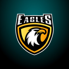 Eagle esport gaming logo design. Eagle head logo emblem design badge mascot vector © aswin