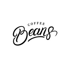Coffee beans hand written lettering logo