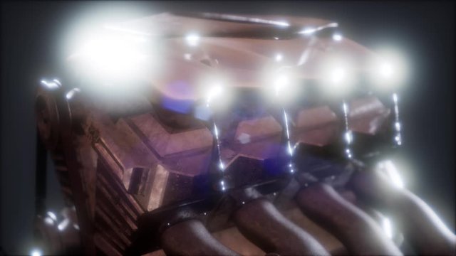 Close up detail of car engine