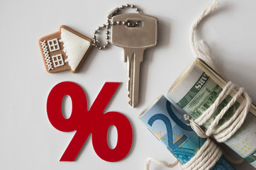 Symbol of the house with silver key