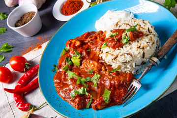Indian Chicken Tikka Masala with wild rice