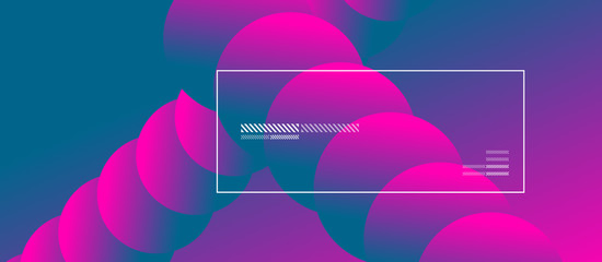 Simple abstract background with neon color circles. Memphis Style Geometric Pattern. Vector Illustration For Wallpaper, Banner, Background, Card, Book Illustration, landing page