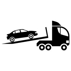 Car Delivery and Towing Service Concept, Road Side Auto Damage Vector Icon design