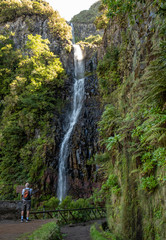 Waterfall at Levada Do Risco, PR6, from Rabacal Madeira, Portugal, Europe