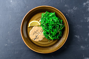 Japanese Cuisine - Chuka Seaweed Salad. Served with Nuts Sauce and Sesame