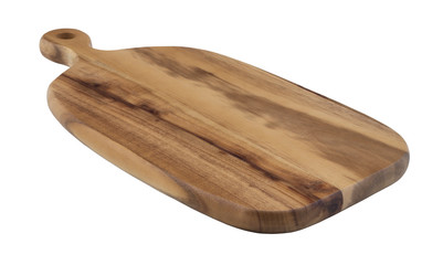 Wooden chopping board isolated on white