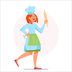 Collection of people in apron making tasty dish