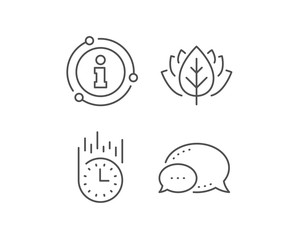 Fast delivery line icon. Chat bubble, info sign elements. Time sign. Linear fast delivery outline icon. Information bubble. Vector