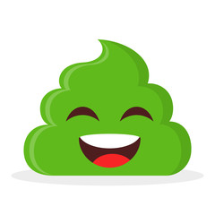 Obraz premium Vector illustration of happy poop emoji. Esolated emoticon