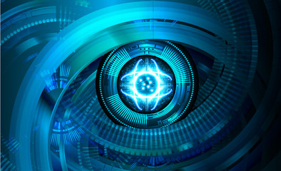 Blue eye cyber circuit future technology concept background