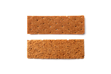Crispbread isolated on white background.
