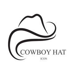 Obraz premium cowboy hat logo icon vector design template