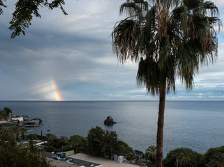Rainbow over the sea Funchal, Madeira, Portugal, Europe