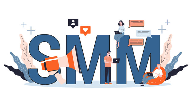 SMM social media marketing concept