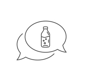 Water bottle line icon. Chat bubble design. Soda aqua drink sign. Liquid symbol. Outline concept. Thin line water bottle icon. Vector