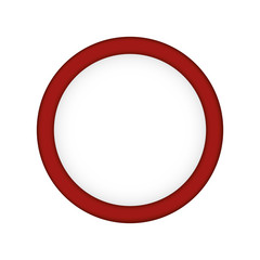 red button - circle frame isolated on white background