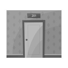 Vector illustration of aisle and door logo. Graphic of aisle and apartment stock vector illustration.