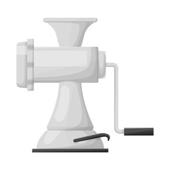 Isolated object of meat and grinder logo. Graphic of meat and handle vector icon for stock.