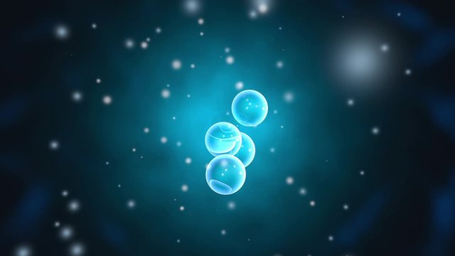 3D Animation of vibrating subatomic or atomic particles as described in quantum physics.
