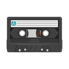 Isolated object of cassette and tape sign. Graphic of cassette and reel stock symbol for web.