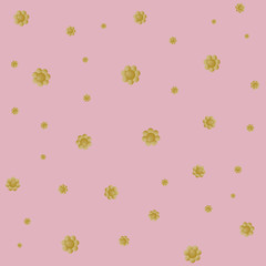 Seamless pink gold flower pattern print background
