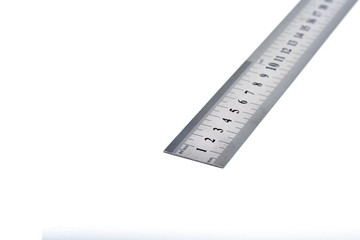 Metal ruler isolated on white background