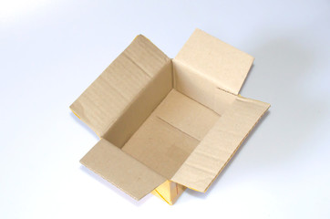 Cardboard box packaging white background