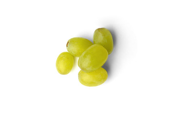 Green grape isolated on white background.