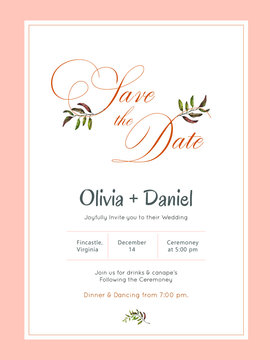 Wedding Invitation Card. Engagement Invitation. RSVP Design. Wedding ornaments. Water color floral design